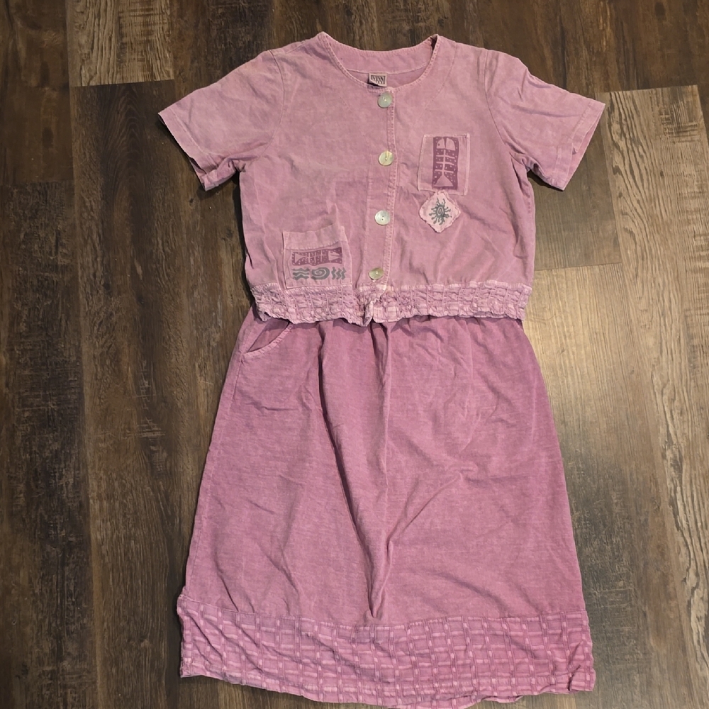 Ladies Pink Skirt and Top Set by Viva City, size large